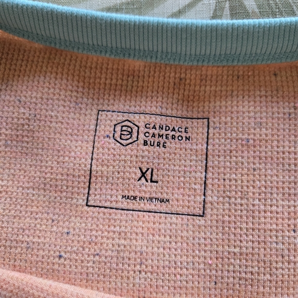 3/$25 NWOT Candace Cameron Bure Waffle Knit Long Sleeve Tee Shirt Orange XL - Picture 8 of 10